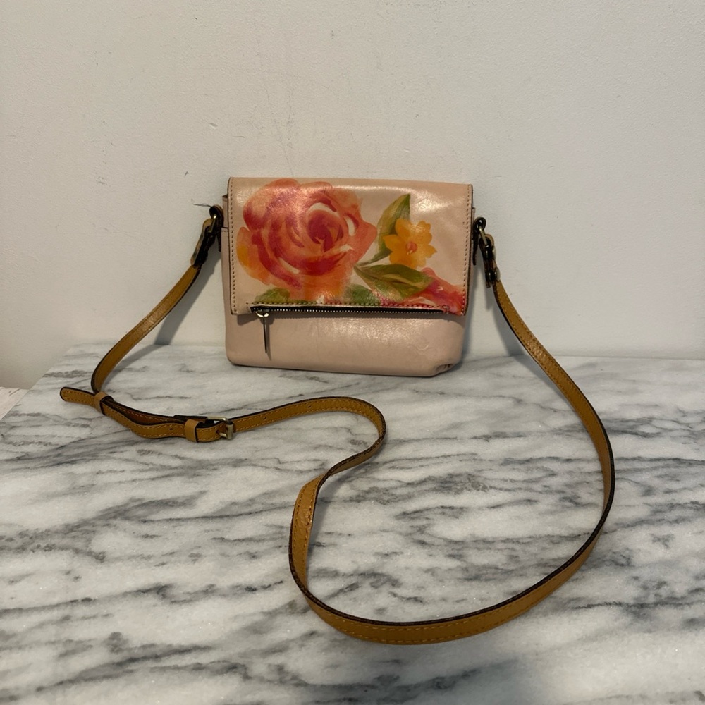Patricia Nash Floral Print Crossbody Bag - Cream and Tan